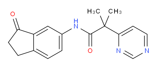 2-methyl-N-(3-oxo-2,3-dihydro-1H-inden-5-yl)-2-(pyrimidin-4-yl)propanamide
