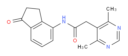 2-(4,6-dimethylpyrimidin-5-yl)-N-(1-oxo-2,3-dihydro-1H-inden-4-yl)acetamide