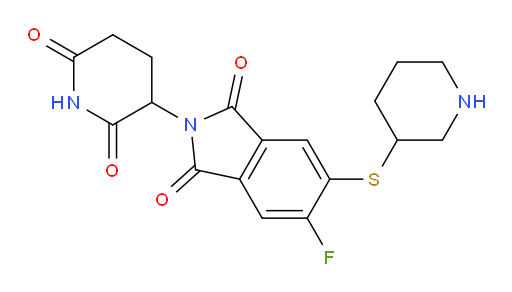 2-(2,6-dioxopiperidin-3-yl)-5-fluoro-6-(piperidin-3-ylthio)isoindoline-1,3-dione