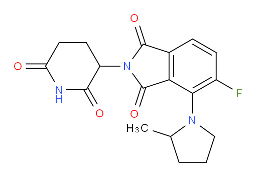 2-(2,6-dioxopiperidin-3-yl)-5-fluoro-4-(2-methylpyrrolidin-1-yl)isoindoline-1,3-dione