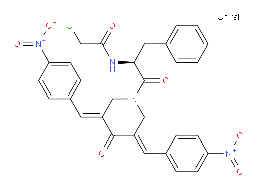 N-((S)-1-((3E,5E)-3,5-bis(4-nitrobenzylidene)-4-oxopiperidin-1-yl)-1-oxo-3-phenylpropan-2-yl)-2-chloroacetamide