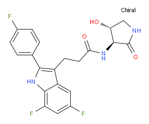 3-(5,7-difluoro-2-(4-fluorophenyl)-1H-indol-3-yl)-N-((3S,4R)-4-hydroxy-2-oxopyrrolidin-3-yl)propanamide