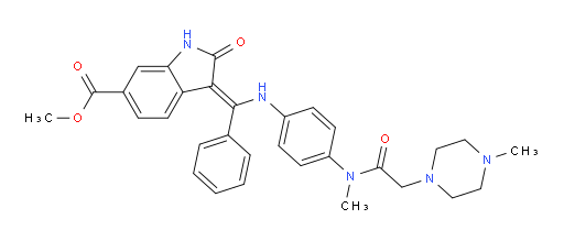 (3Z)-2,3-dihydro-3-[[[4-[methyl[2-(4-methyl-1-piperazinyl)acetyl]amino]phenyl]amino]phenylmethylene]-2-oxo-1H-Indole-6-carboxylic acid methyl ester