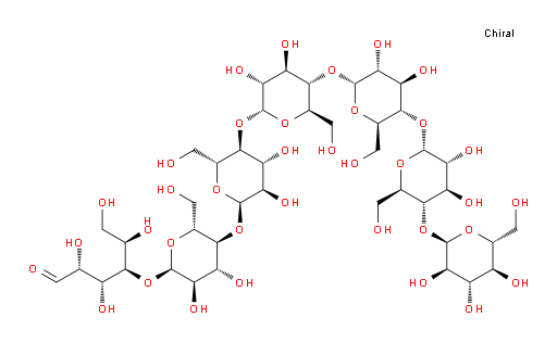 Maloheptaose;AMYLOHEPTAOSE;MALTOHEPTAOSE;MALTOHEPTAOSE 90+%;Maltoheptaose, DP7;maltoheptanose, dp7;Maltoheptaose - anomeric;MALTOHEPTAOSERESEARCH GRADE;MALTOHEPTAOSE, DP7, 100MG NEAT;4-O-[4-O-[4-O-[4-O-[4-O-(4-O-α-D-Glucopyranosyl-α-D-glucopyranosyl)-α-D-glucopyranosyl]-α-D-glucopyranosyl]-α-D-glucopyranosyl]-α-D-glucopyranosyl]-D-glucose