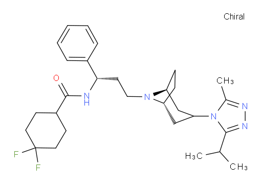 4,4-difluoro-N-[(1S)-3-[(1R,5S)-3-[3-methyl-5-(propan-2-yl)-4H-1,2,4-triazol-4-yl]-8-azabicyclo[3.2.1]octan-8-yl]-1-phenylpropyl]cyclohexane-1-carboxamide