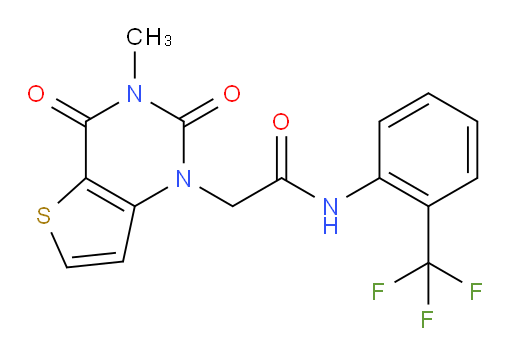 2-{3-methyl-2,4-dioxo-1H,2H,3H,4H-thieno[3,2-d]pyrimidin-1-yl}-N-[2-(trifluoromethyl)phenyl]acetamide