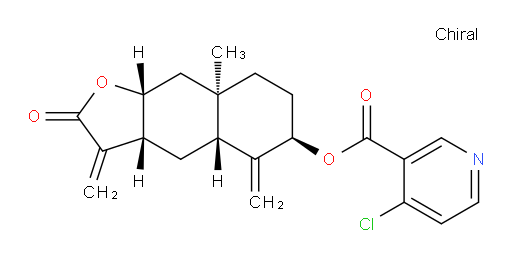 (3aR,4aR,6R,8aR,9aR)-8a-methyl-3,5-dimethylene-2-oxododecahydronaphtho[2,3-b]furan-6-yl 4-chloronicotinate