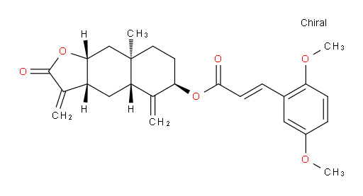 (E)-(3aR,4aR,6R,8aR,9aR)-8a-methyl-3,5-dimethylene-2-oxododecahydronaphtho[2,3-b]furan-6-yl 3-(2,5-dimethoxyphenyl)acrylate