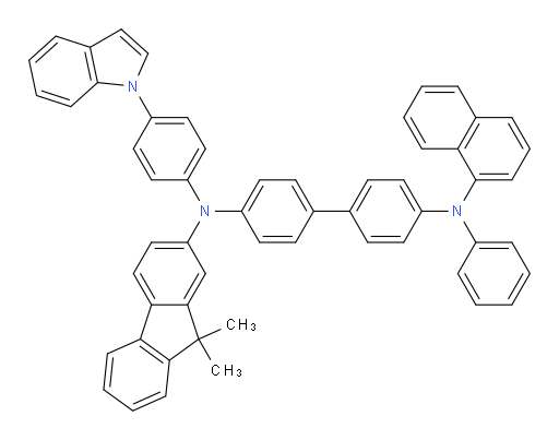 N4-(4-(1H-indol-1-yl)phenyl)-N4-(9,9-dimethyl-9H-fluoren-2-yl)-N4'-(naphthalen-1-yl)-N4'-phenyl-[1,1'-biphenyl]-4,4'-diamine
