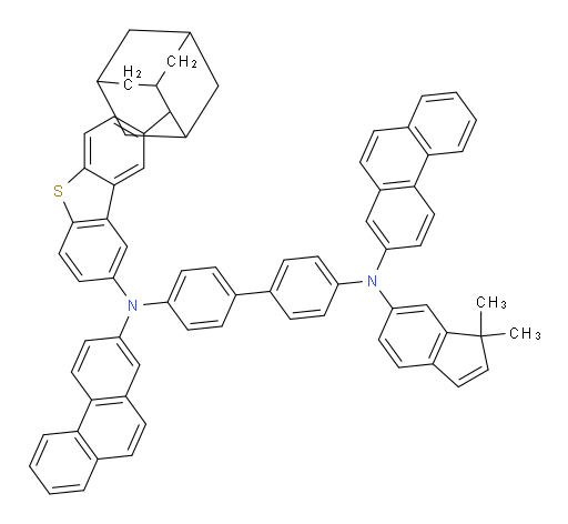 N4-(8-(adamantan-2-yl)dibenzo[b,d]thiophen-2-yl)-N4'-(1,1-dimethyl-1H-inden-6-yl)-N4,N4'-di(phenanthren-2-yl)-[1,1'-biphenyl]-4,4'-diamine