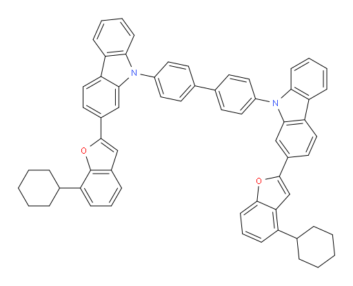 2-(4-cyclohexylbenzofuran-2-yl)-9-(4'-(2-(7-cyclohexylbenzofuran-2-yl)-9H-carbazol-9-yl)-[1,1'-biphenyl]-4-yl)-9H-carbazole