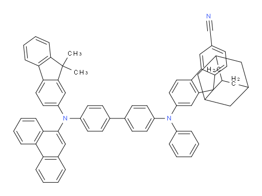 2'-((4'-((9,9-dimethyl-9H-fluoren-2-yl)(phenanthren-9-yl)amino)-[1,1'-biphenyl]-4-yl)(phenyl)amino)spiro[adamantane-2,9'-fluorene]-6'-carbonitrile