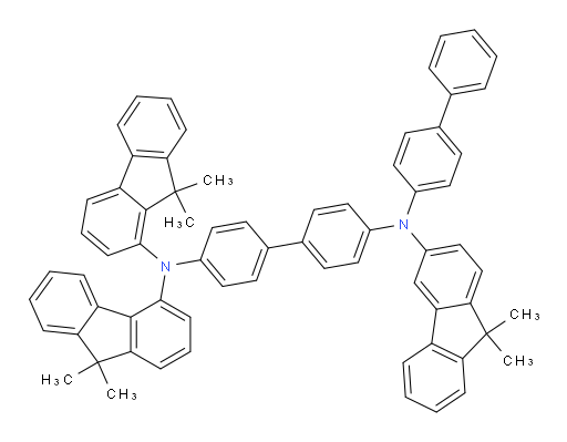 N4-([1,1'-biphenyl]-4-yl)-N4'-(9,9-dimethyl-9H-fluoren-1-yl)-N4-(9,9-dimethyl-9H-fluoren-3-yl)-N4'-(9,9-dimethyl-9H-fluoren-4-yl)-[1,1'-biphenyl]-4,4'-diamine
