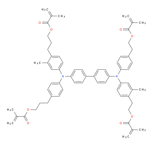 4-((4-(2-(methacryloyloxy)ethyl)-3-methylphenyl)(4'-((4-(3-(methacryloyloxy)propyl)-3-methylphenyl)(4-(3-(methacryloyloxy)propyl)phenyl)amino)-[1,1'-biphenyl]-4-yl)amino)phenethyl methacrylate