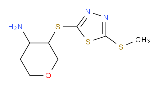 3-((5-(methylthio)-1,3,4-thiadiazol-2-yl)thio)tetrahydro-2H-pyran-4-amine