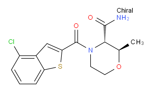 (2R,3S)-4-(4-chlorobenzo[b]thiophene-2-carbonyl)-2-methylmorpholine-3-carboxamide