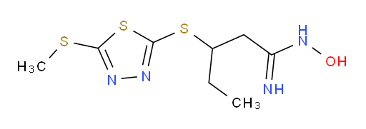 N-hydroxy-3-((5-(methylthio)-1,3,4-thiadiazol-2-yl)thio)pentanimidamide