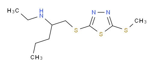 N-ethyl-1-((5-(methylthio)-1,3,4-thiadiazol-2-yl)thio)pentan-2-amine