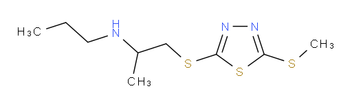 N-(1-((5-(methylthio)-1,3,4-thiadiazol-2-yl)thio)propan-2-yl)propan-1-amine