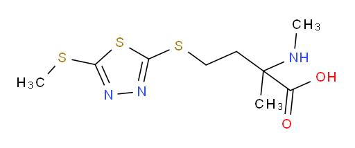 2-methyl-2-(methylamino)-4-((5-(methylthio)-1,3,4-thiadiazol-2-yl)thio)butanoic acid