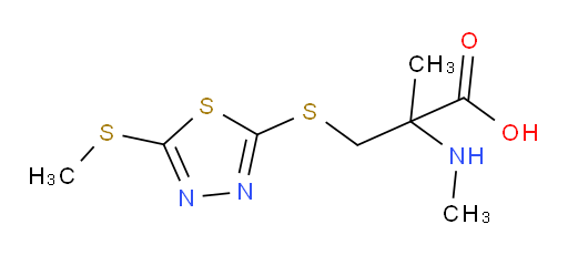2-methyl-2-(methylamino)-3-((5-(methylthio)-1,3,4-thiadiazol-2-yl)thio)propanoic acid
