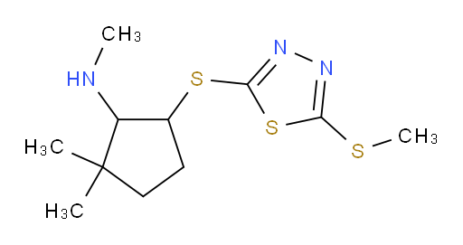 N,2,2-trimethyl-5-((5-(methylthio)-1,3,4-thiadiazol-2-yl)thio)cyclopentanamine