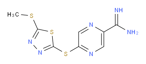 5-((5-(methylthio)-1,3,4-thiadiazol-2-yl)thio)pyrazine-2-carboximidamide