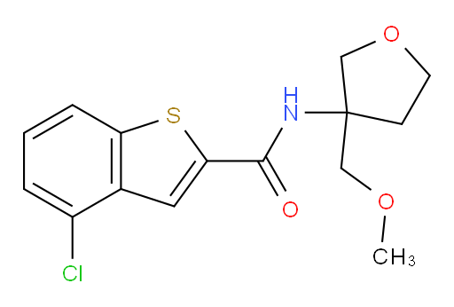 4-chloro-N-(3-(methoxymethyl)tetrahydrofuran-3-yl)benzo[b]thiophene-2-carboxamide
