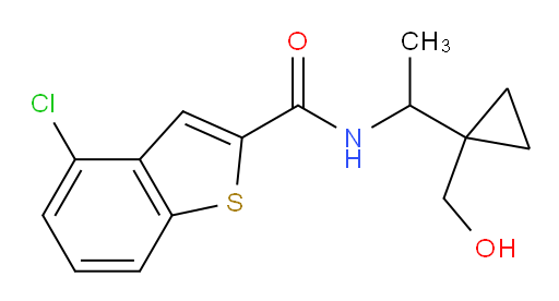 4-chloro-N-(1-(1-(hydroxymethyl)cyclopropyl)ethyl)benzo[b]thiophene-2-carboxamide