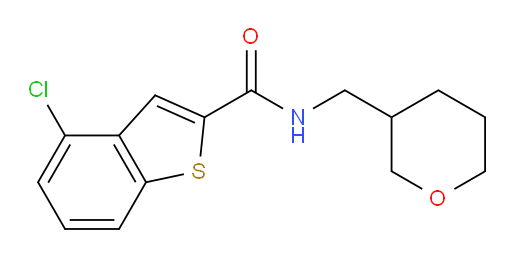 4-chloro-N-((tetrahydro-2H-pyran-3-yl)methyl)benzo[b]thiophene-2-carboxamide