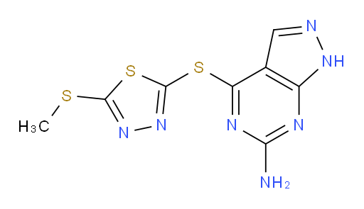 4-((5-(methylthio)-1,3,4-thiadiazol-2-yl)thio)-1H-pyrazolo[3,4-d]pyrimidin-6-amine