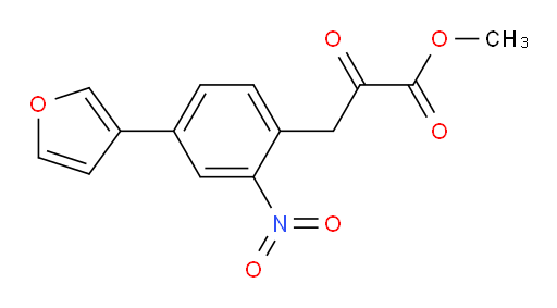 methyl 3-(4-(furan-3-yl)-2-nitrophenyl)-2-oxopropanoate