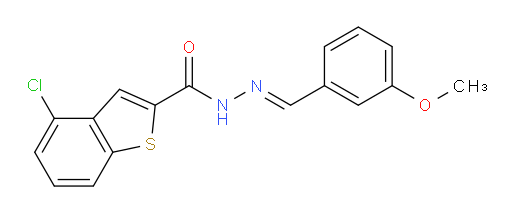 (E)-4-chloro-N'-(3-methoxybenzylidene)benzo[b]thiophene-2-carbohydrazide