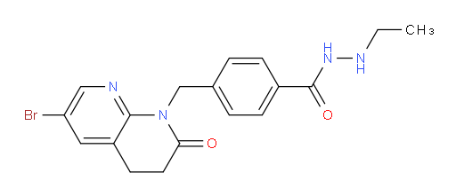 4-((6-bromo-2-oxo-3,4-dihydro-1,8-naphthyridin-1(2H)-yl)methyl)-N'-ethylbenzohydrazide