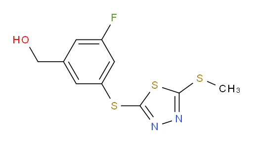 (3-fluoro-5-((5-(methylthio)-1,3,4-thiadiazol-2-yl)thio)phenyl)methanol