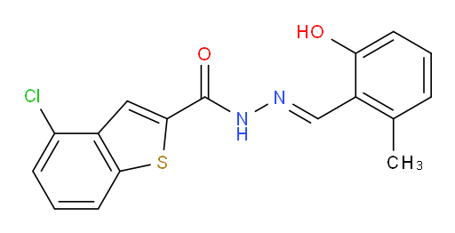 (E)-4-chloro-N'-(2-hydroxy-6-methylbenzylidene)benzo[b]thiophene-2-carbohydrazide
