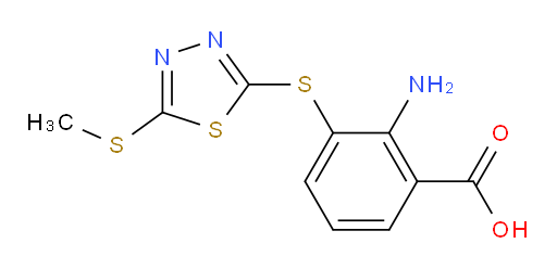 2-amino-3-((5-(methylthio)-1,3,4-thiadiazol-2-yl)thio)benzoic acid