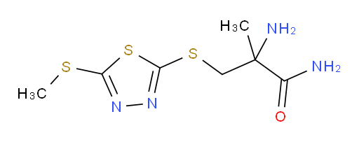 2-amino-2-methyl-3-((5-(methylthio)-1,3,4-thiadiazol-2-yl)thio)propanamide