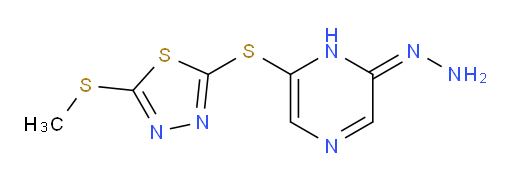 (E)-2-((6-hydrazono-1,6-dihydropyrazin-2-yl)thio)-5-(methylthio)-1,3,4-thiadiazole