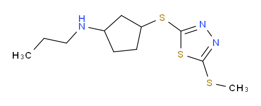 3-((5-(methylthio)-1,3,4-thiadiazol-2-yl)thio)-N-propylcyclopentanamine