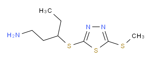 3-((5-(methylthio)-1,3,4-thiadiazol-2-yl)thio)pentan-1-amine
