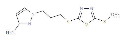 1-(3-((5-(methylthio)-1,3,4-thiadiazol-2-yl)thio)propyl)-1H-pyrazol-3-amine