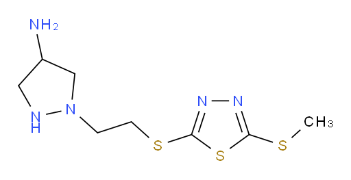 1-(2-((5-(methylthio)-1,3,4-thiadiazol-2-yl)thio)ethyl)pyrazolidin-4-amine