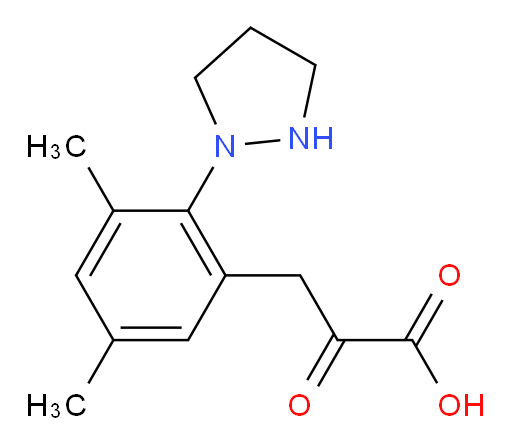3-(3,5-dimethyl-2-(pyrazolidin-1-yl)phenyl)-2-oxopropanoic acid