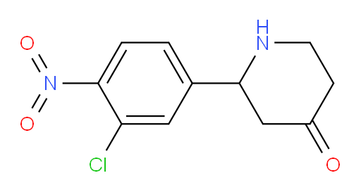 2-(3-chloro-4-nitrophenyl)piperidin-4-one