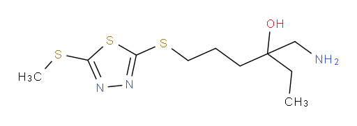 3-(aminomethyl)-6-((5-(methylthio)-1,3,4-thiadiazol-2-yl)thio)hexan-3-ol