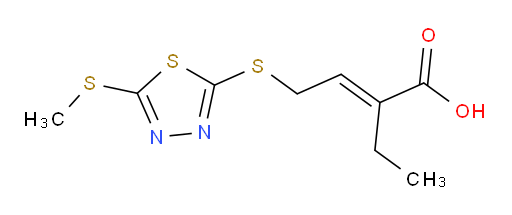 (E)-2-ethyl-4-((5-(methylthio)-1,3,4-thiadiazol-2-yl)thio)but-2-enoic acid