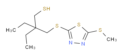 2-ethyl-2-(((5-(methylthio)-1,3,4-thiadiazol-2-yl)thio)methyl)butane-1-thiol