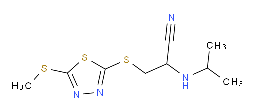 2-(isopropylamino)-3-((5-(methylthio)-1,3,4-thiadiazol-2-yl)thio)propanenitrile