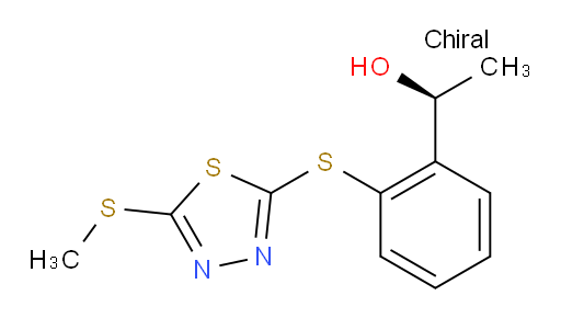 (S)-1-(2-((5-(methylthio)-1,3,4-thiadiazol-2-yl)thio)phenyl)ethanol